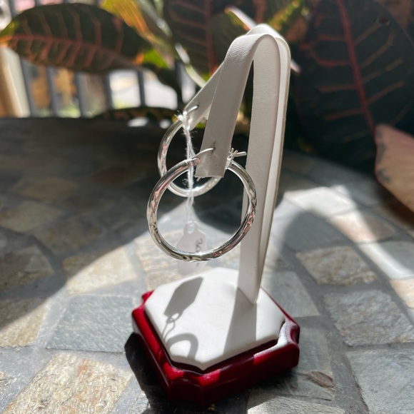 SOLD ⭐️ Sterling Silver Hoop Earrings - Picture 5 of 13